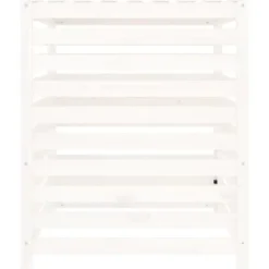 Trädgårdskompost av massiv furu - Hög kapacitet med praktiskt lock | Storlek: 82,5x82,5x99,5 cm | Färg: Vit