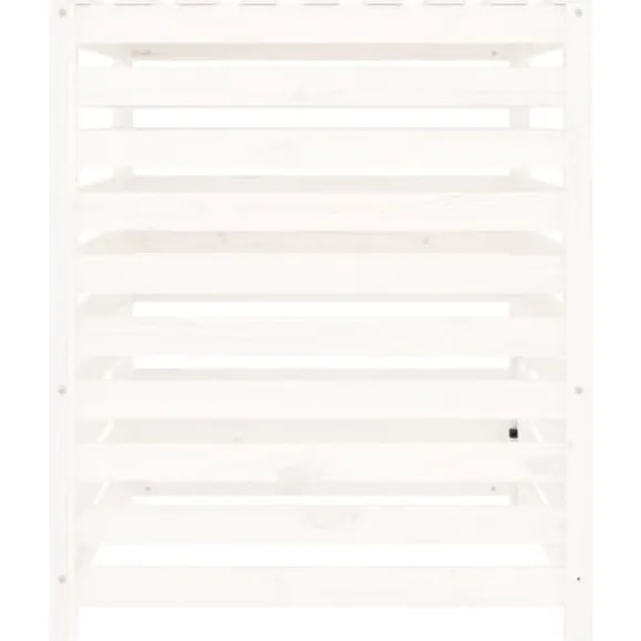 Trädgårdskompost av massiv furu - Hög kapacitet med praktiskt lock | Storlek: 82,5x82,5x99,5 cm | Färg: Vit