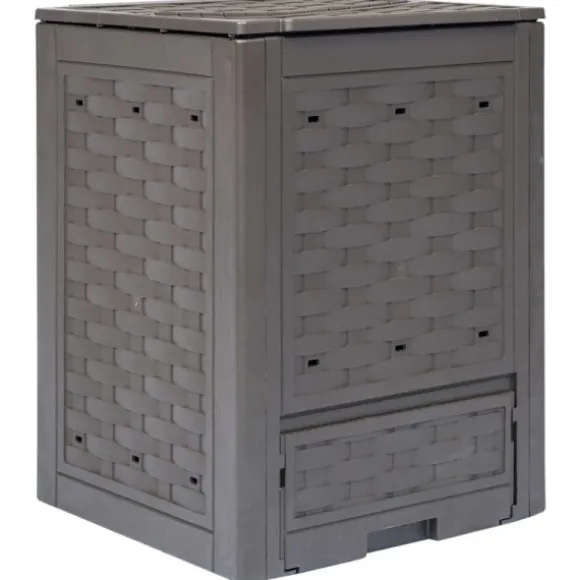 Trädgårdskompost brun 60x60x83 cm 300 L plastrotting