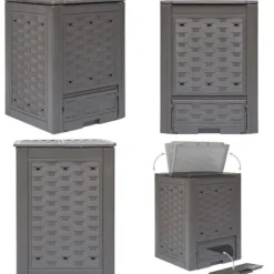 Trädgårdskompost brun 60x60x83 cm 300 L plastrotting - Trädgårdskompost - Trädgårdskomposter - Home & Living