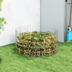 Trädgårdskompost i galvaniserat stål – Väderbeständig och luftgenomtränglig | Diameter: 100 cm | Höjd: 50 cm