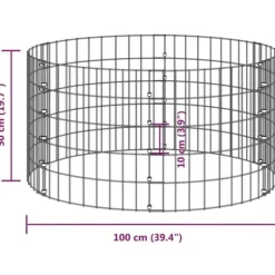 Trädgårdskompost i galvaniserat stål – Väderbeständig och luftgenomtränglig | Diameter: 100 cm | Höjd: 50 cm