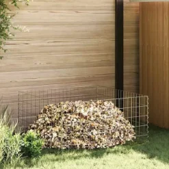 Trädgårdskompost i galvaniserat stål - Modulär stängselpanel | Färg: Metall | Storlek: 100x100x50 cm