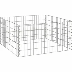 Trädgårdskompost i galvaniserat stål - Modulär stängselpanel | Färg: Metall | Storlek: 100x100x50 cm