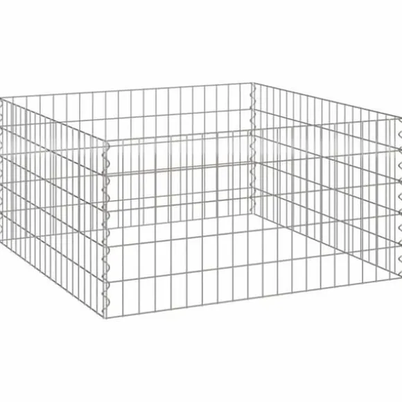 Trädgårdskompost i galvaniserat stål - Modulär stängselpanel | Färg: Metall | Storlek: 100x100x50 cm