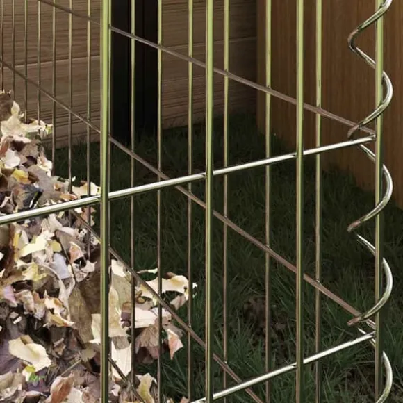 Trädgårdskompost i galvaniserat stål - Modulär stängselpanel | Färg: Metall | Storlek: 100x100x50 cm