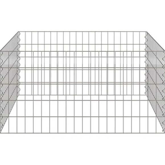 Trädgårdskompost i galvaniserat stål - Modulär stängselpanel | Färg: Metall | Storlek: 100x100x50 cm