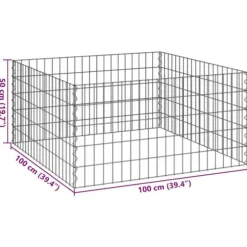 Trädgårdskompost i galvaniserat stål - Modulär stängselpanel | Färg: Metall | Storlek: 100x100x50 cm