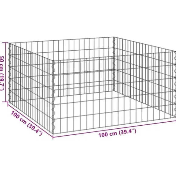 Trädgårdskompost i galvaniserat stål - Modulär stängselpanel | Färg: Metall | Storlek: 100x100x50 cm