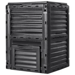 Trädgårdskompostbehållare 80 Gal, BPA-fri, stor kapacitet, utomhus, topplock, bottendörr, enkel montering, snabb bördig jord.