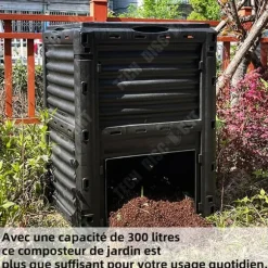 Trädgårdskompostör - TD - 300L - Svart - Återvunna material - Optimerad ventilation