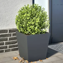 Trädgårdskruka antracit 40x40x40 cm stål