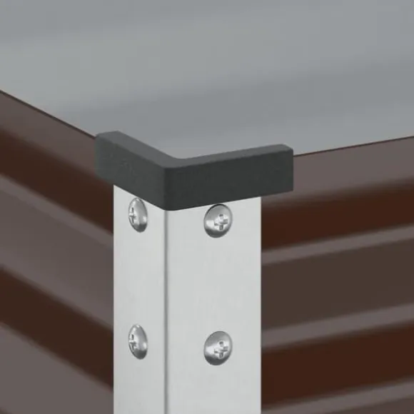 Trädgårdskruka i stål - Väderbeständig planteringslåda | Färg: Brun | Storlek: 45x45x88 cm