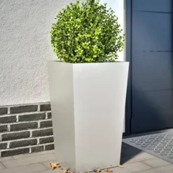 Trädgårdskrukor 2-pack i rostfritt stål | Storlek: 45x45x75 cm | Färg: Silver