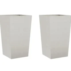Trädgårdskrukor 2-pack i rostfritt stål | Storlek: 45x45x75 cm | Färg: Silver