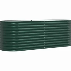 Trädgårdsodlingslåda i galvaniserat stål - Styrka & stil | Färg: Grön | Storlek: 240x80x81 cm