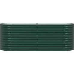 Trädgårdsodlingslåda i galvaniserat stål - Styrka & stil | Färg: Grön | Storlek: 240x80x81 cm