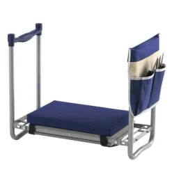 Trädgårdspall för Knäböj och Sittdyna, 28cm Bred Dyna, Hopfällbar 160kg, Halkfri Design