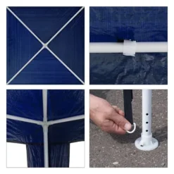 Trädgårdspaviljong, 2,5 x 3 x 3 m, blå