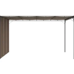 Trädgårdspaviljong med draperier 4x3x2,25 m taupe
