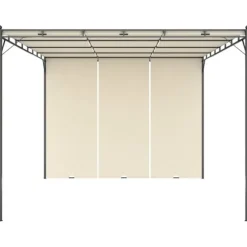 Trädgårdspaviljong med draperier 4x3x2,25 m gräddvit