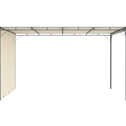 Trädgårdspaviljong med draperier 4x3x2,25 m gräddvit