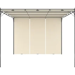 Trädgårdspaviljong med draperier 4x3x2,25 m gräddvit