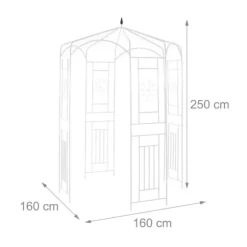 Trädgårdspaviljong, Metall, 250x160x160 cm