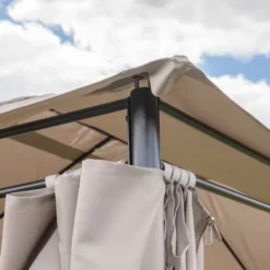 Trädgårdspaviljong 3x4m med sidoväggar och gardiner, vattentät, STRONG TENT