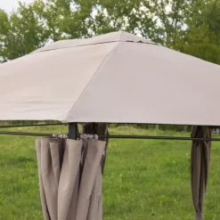 Trädgårdspaviljong 3x4m med sidoväggar och gardiner, vattentät, STRONG TENT