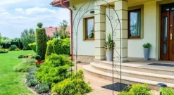 Trädgårdspergola, Elegant Metallbåge, Lämplig för Klätterväxter,svart