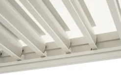 Trädgårdspergola 3x4 m med JUSTERBART ALUMINIUMTAK, vit, för TERRASS, stark