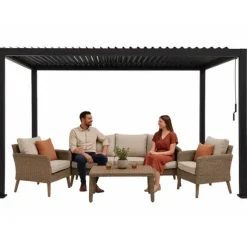 TRÄDGÅRDspergola 3x4m justerbart lamelltak ANTRACIT terrass ALUMINIUM