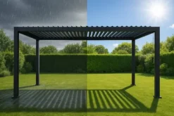 TRÄDGÅRDspergola 3x4m justerbart lamelltak ANTRACIT terrass ALUMINIUM