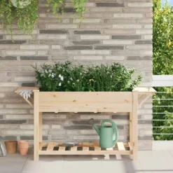 Trädgårdsplanterare Beige 155 x 59 x 76.5 cm Massivt granträd