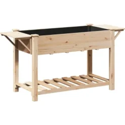 Trädgårdsplanterare Beige 155 x 59 x 76.5 cm Massivt granträd