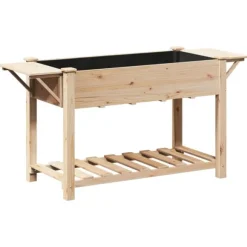 Trädgårdsplanterare Beige 155 x 59 x 76,5 cm Massivt Furu