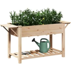 Trädgårdsplanterare Beige 155 x 59 x 76,5 cm Massivt Furu