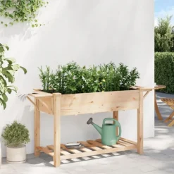 Trädgårdsplanterare Beige 155 x 59 x 76,5 cm Massivt Furu