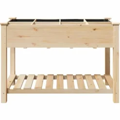 Trädgårdsplanterare med galler i massivt trä | Storlek: 115x59x76 cm | Färg: Furu