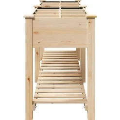 Trädgårdsplanterare med galler i massivt trä | Storlek: 115x59x76 cm | Färg: Furu