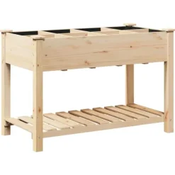 Trädgårdsplanterare med galler i massivt trä | Storlek: 115x59x76 cm | Färg: Furu