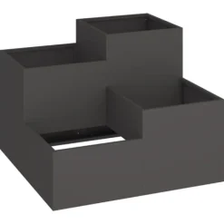 Trädgårdsplanterare Svart 80 x 80 x 60 cm Stål