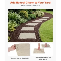Trädgårdsplattor, 39,5x39,5x2,6 cm, Beige, Plast