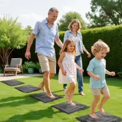 Trädgårdsplattor, 39,5x39,5x2,6 cm, Grå, Plast