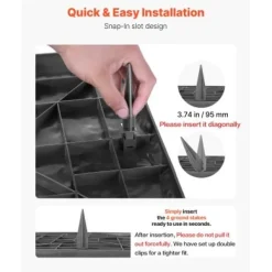 Trädgårdsplattor, 39,5x39,5x2,6 cm, Grå, Plast