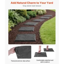 Trädgårdsplattor, 39,5x39,5x2,6 cm, Grå, Plast