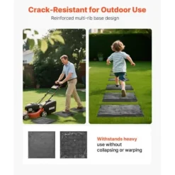 Trädgårdsplattor, 39,5x39,5x2,6 cm, Grå, Plast