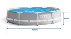 Trädgårdspool i ram 305 x 76 cm 15-i-1 INTEX 26702 + bubbelmaskin GRATIS