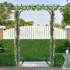 Trädgårdsport, 6.5x1.7x6.8 ft, Svart